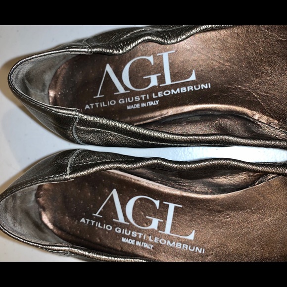 Attilio Giusti Leombruni Flats 8/38.5 Pewter Gray - Picture 3 of 8